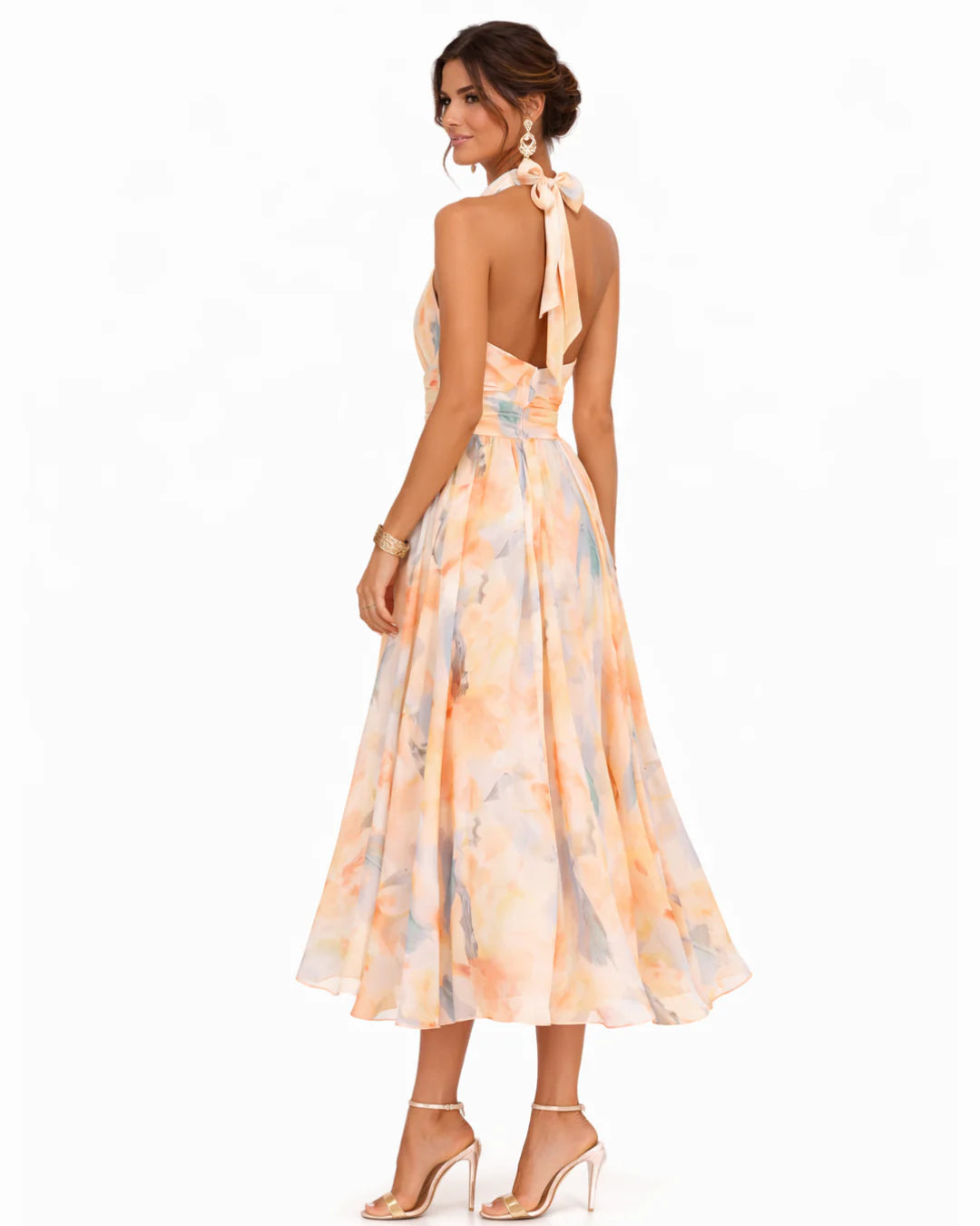 NAIA | Vestido estampado de acuarela