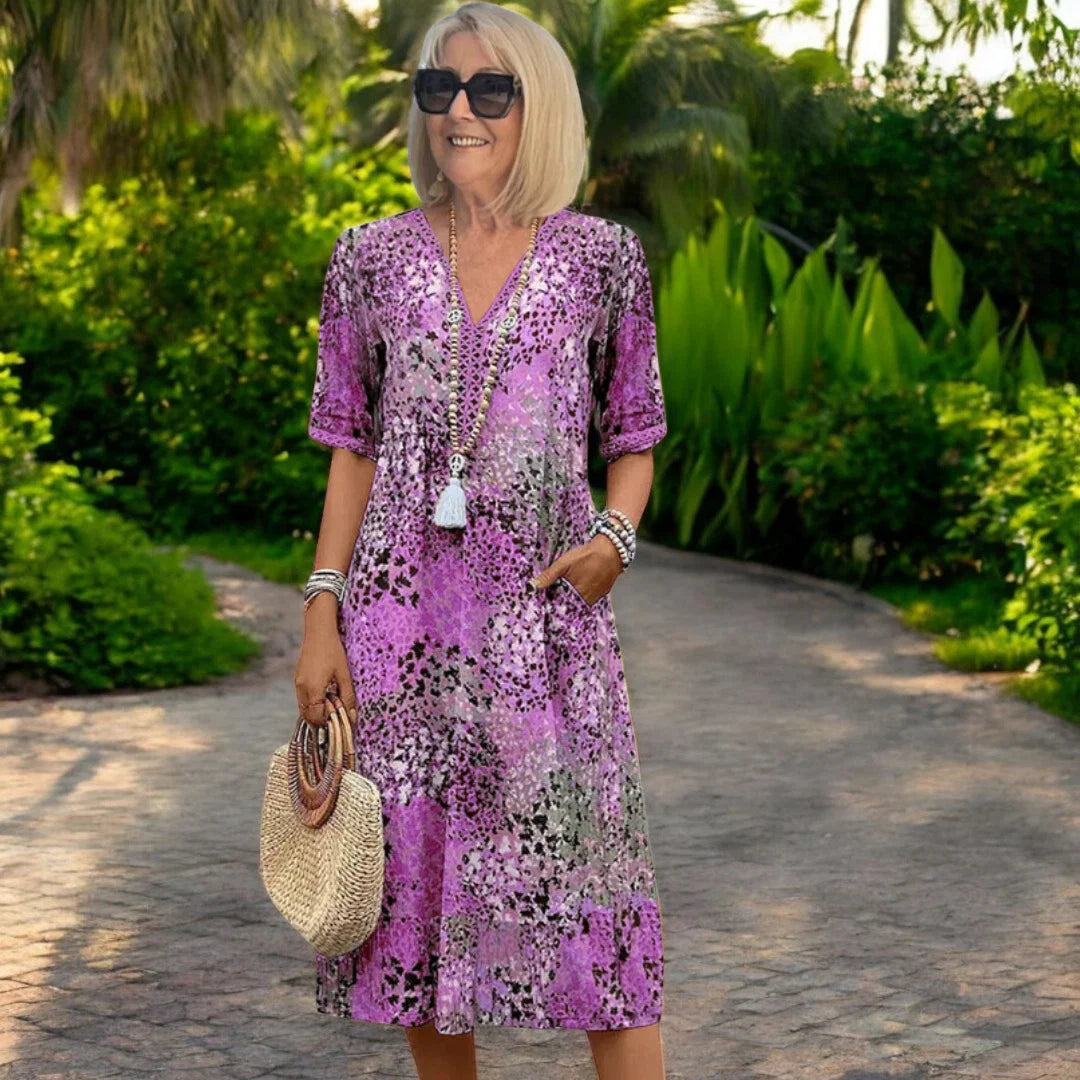 IRIS | Vestido ligero con estampado elegante y silueta favorecedora
