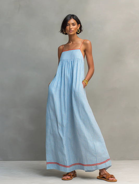 GEMMA | Vestido maxi fluido de inspiración mediterránea, ligero y favorecedor