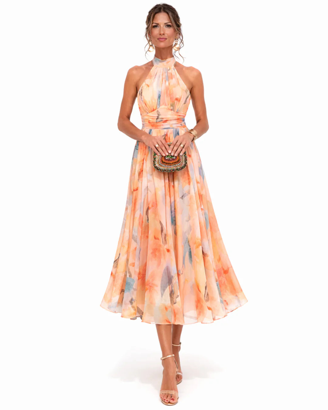 NAIA | Vestido estampado de acuarela