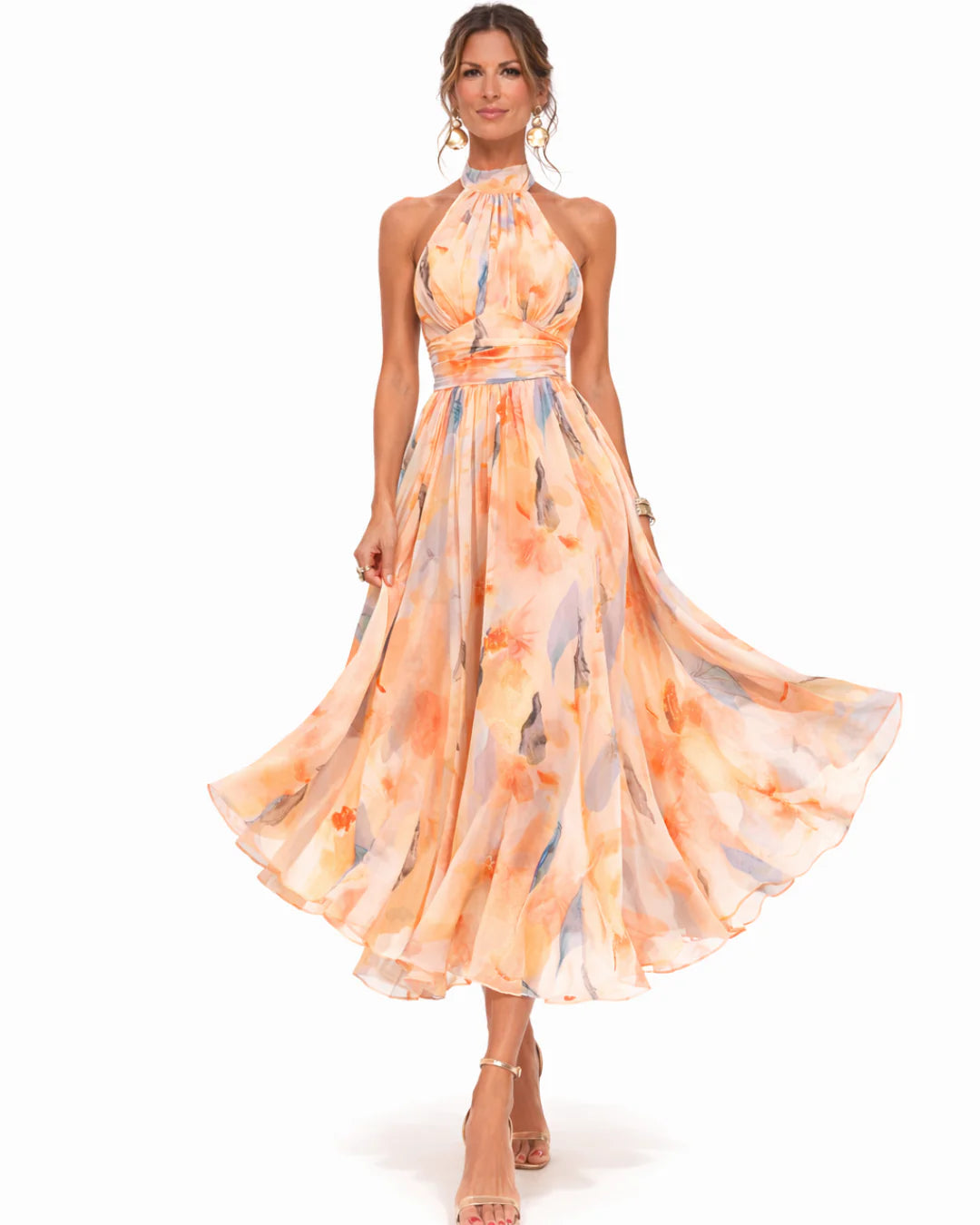 NAIA | Vestido estampado de acuarela