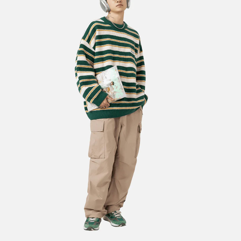 Suéter de punto a rayas de peso pesado