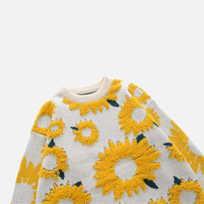 Suéter de punto con bordado | Girasol