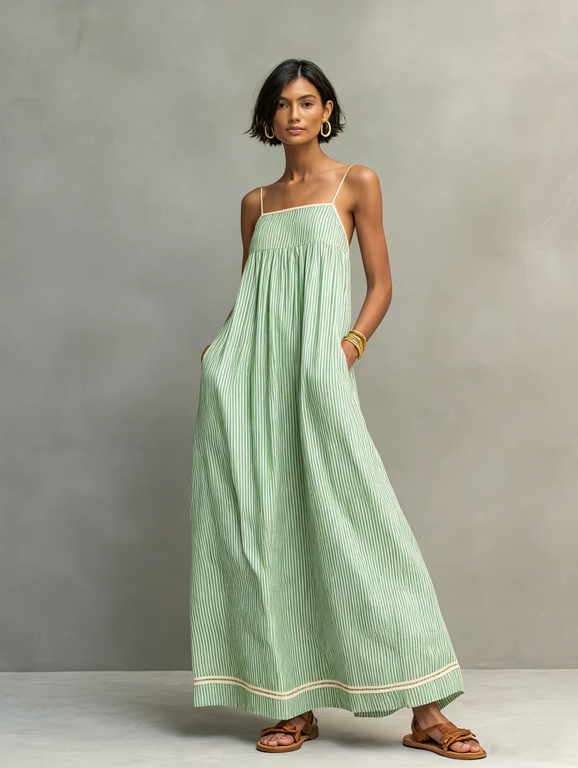 GEMMA | Vestido maxi fluido de inspiración mediterránea, ligero y favorecedor