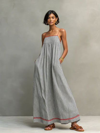 GEMMA | Vestido maxi fluido de inspiración mediterránea, ligero y favorecedor