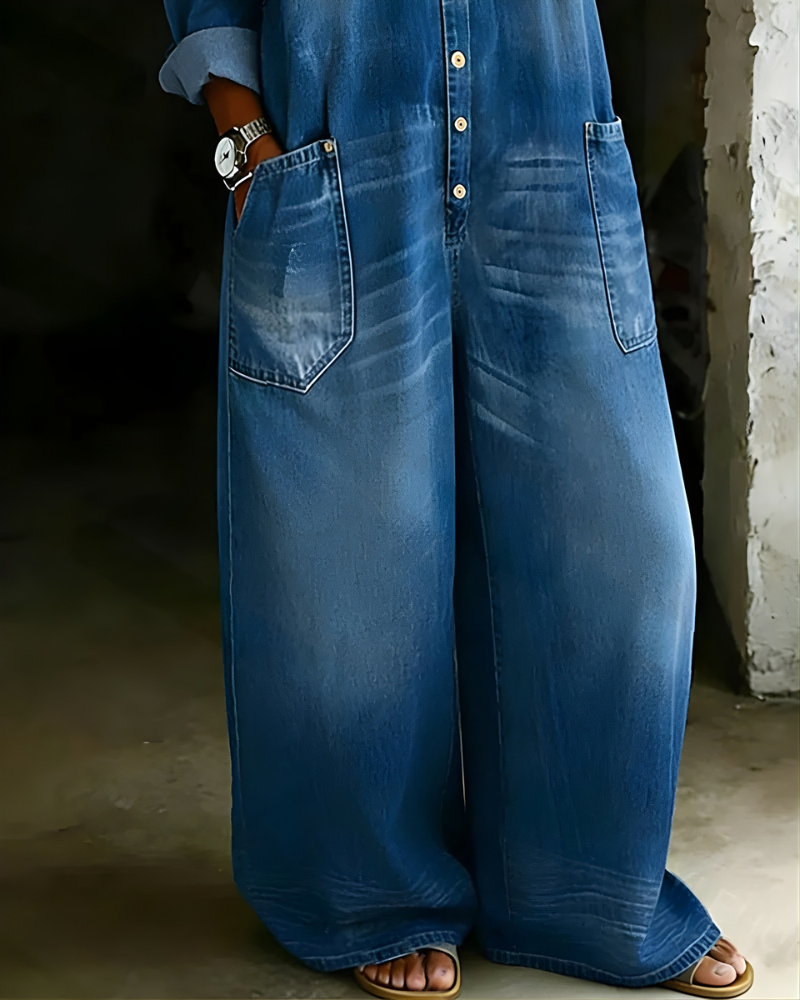 SADI | Mono denim con hombros abiertos