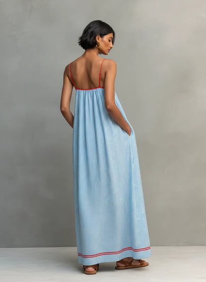 GEMMA | Vestido maxi fluido de inspiración mediterránea, ligero y favorecedor