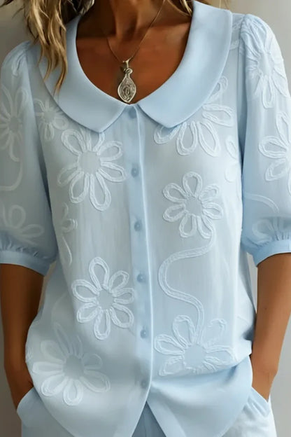 FIONA | Blusa fluida con acabado delicado