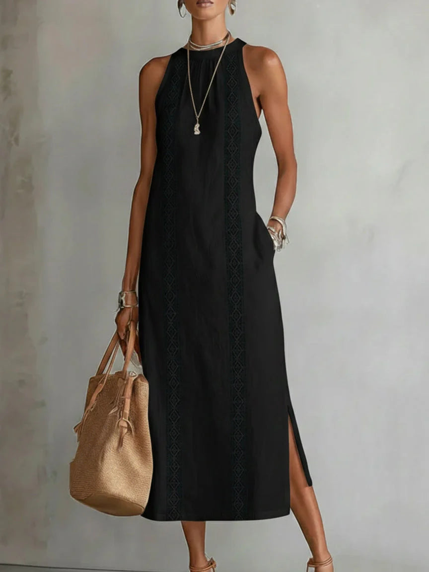 JIMENA | Vestido fluido con corte estilizado y acabado refinado